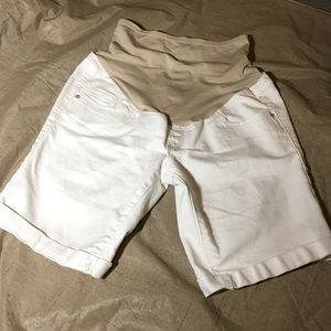 Old Navy White Denim Maternity Shorts